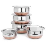 Stainless Steel and Copper Bottom Cookware Set